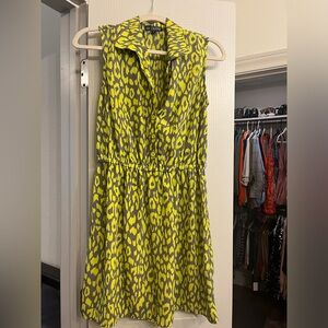 Grey and yellow cheetah dress